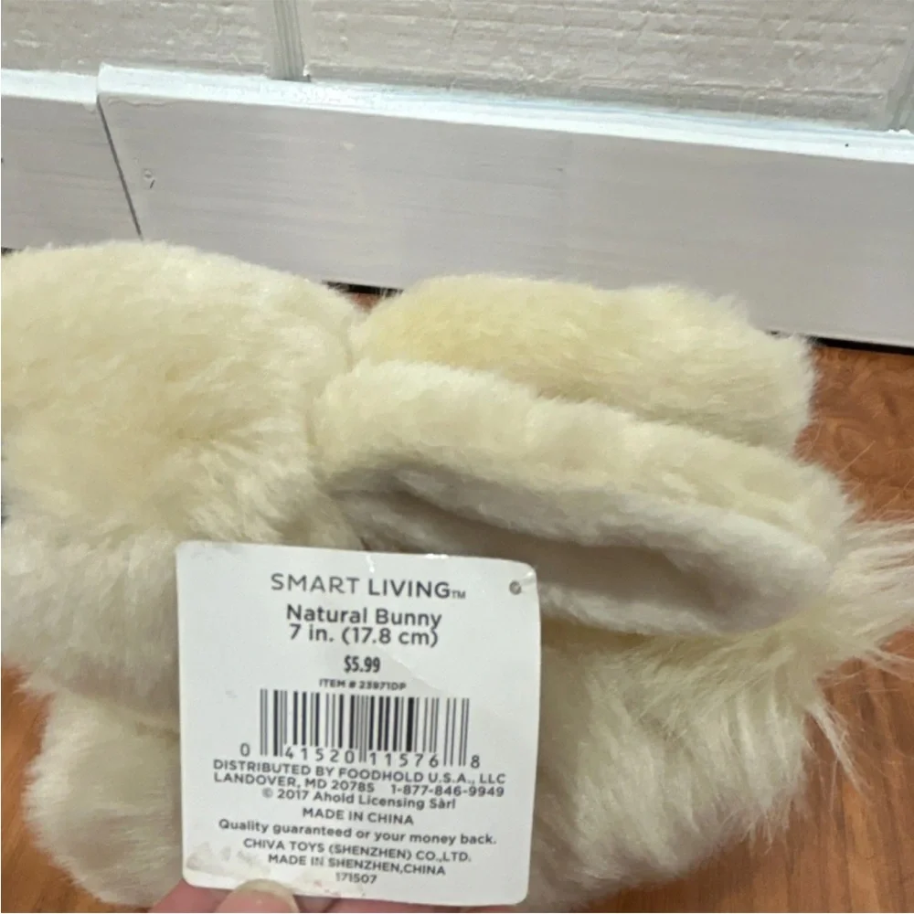 Smart Living Cream Plush Bunny Small Pet Toy